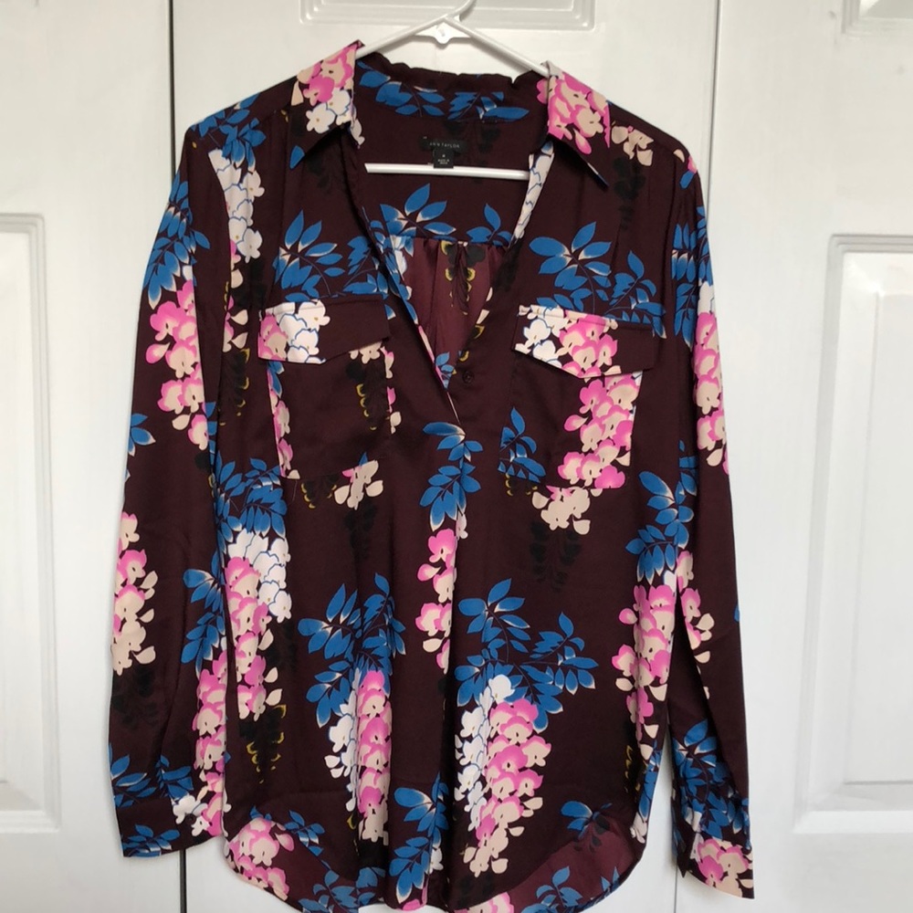 Ann Taylor blouse with flower pattern